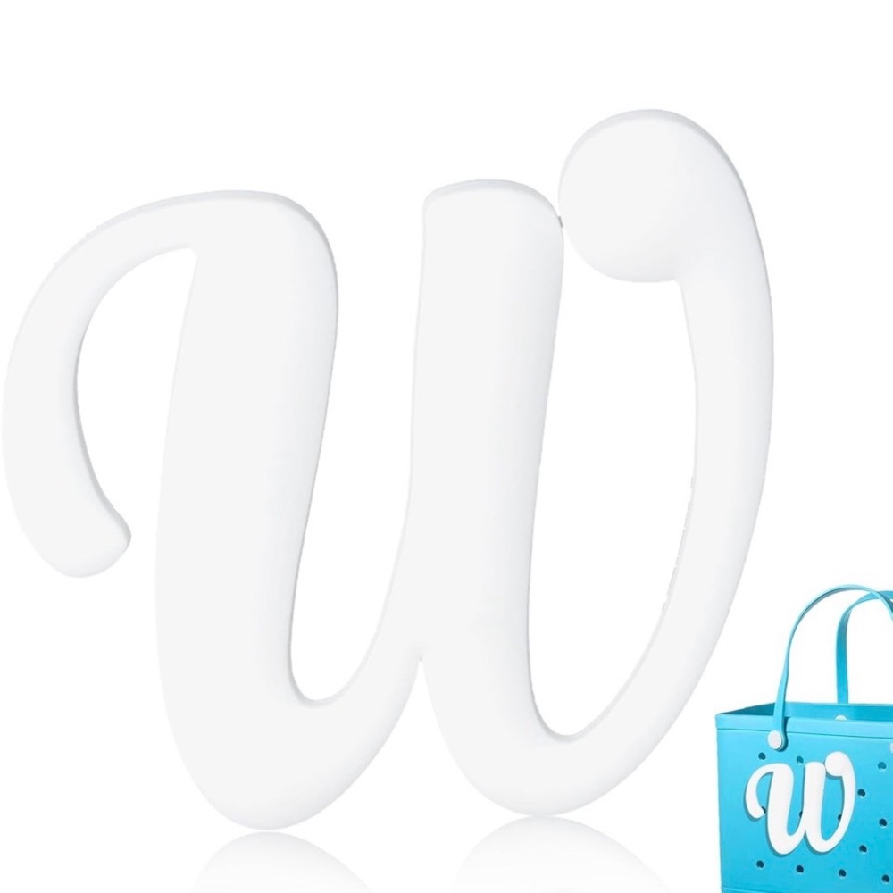 White Letter 'W' Bog Bag Charm